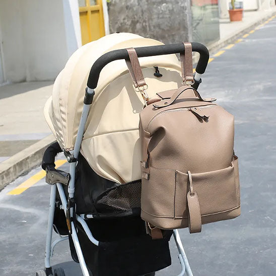 Sac a langer bebe cuir sur poussette