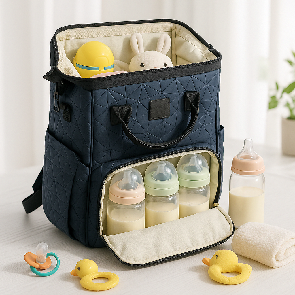 sac a dos a langer contient les affaires de bebe