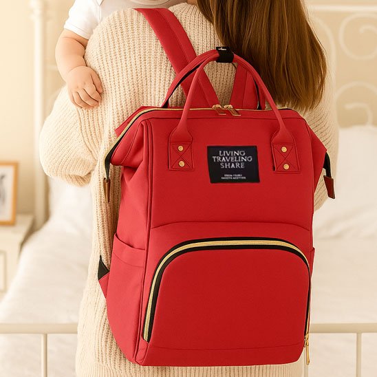 Sac a langer bebe rouge vif