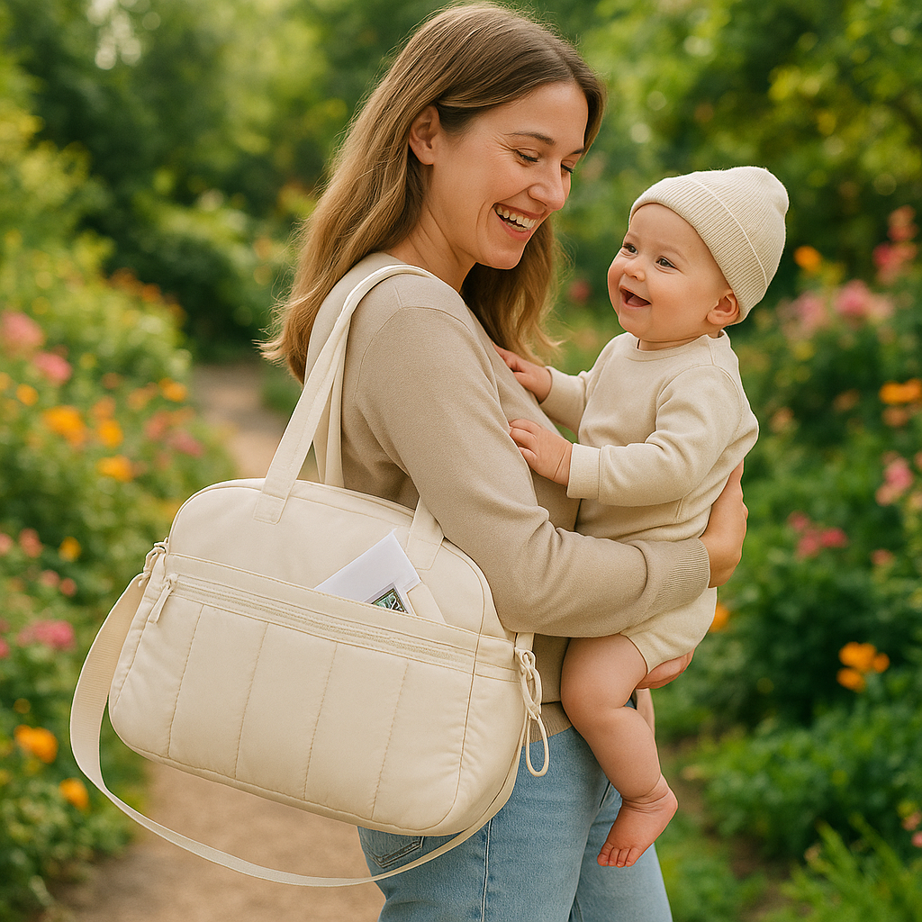 sac à langer en beige
